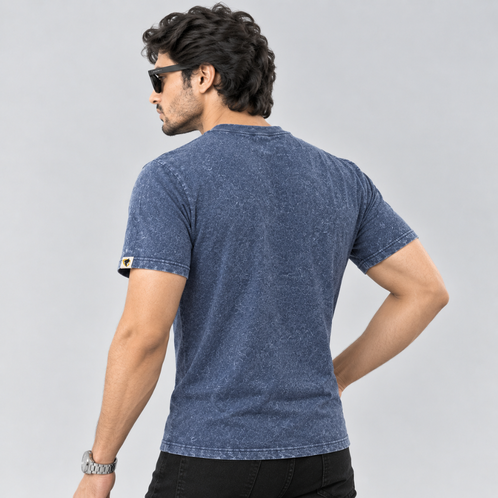 Acid Stone Wash Denim Blue Tee