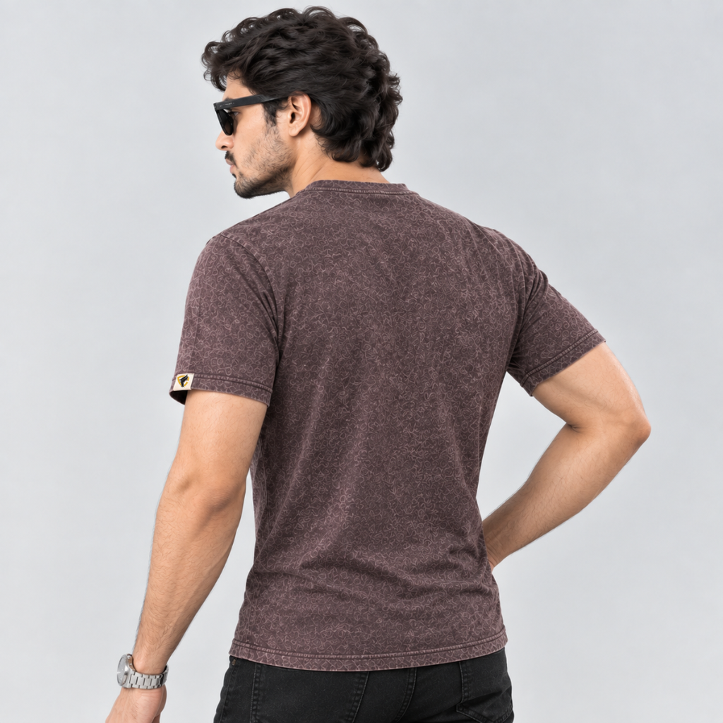 Acid Stone Wash Rust Brown Tee
