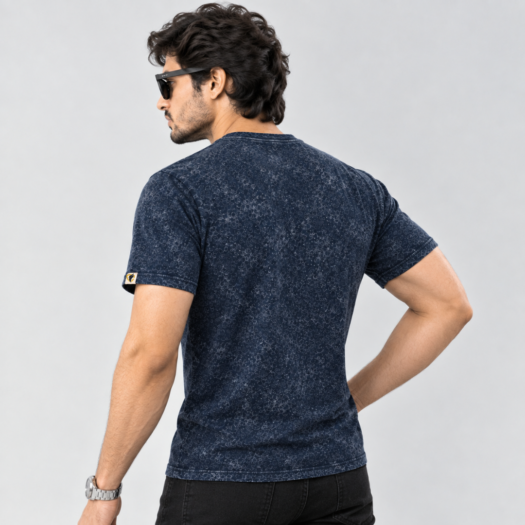 Acid Stone Wash Navy Tee