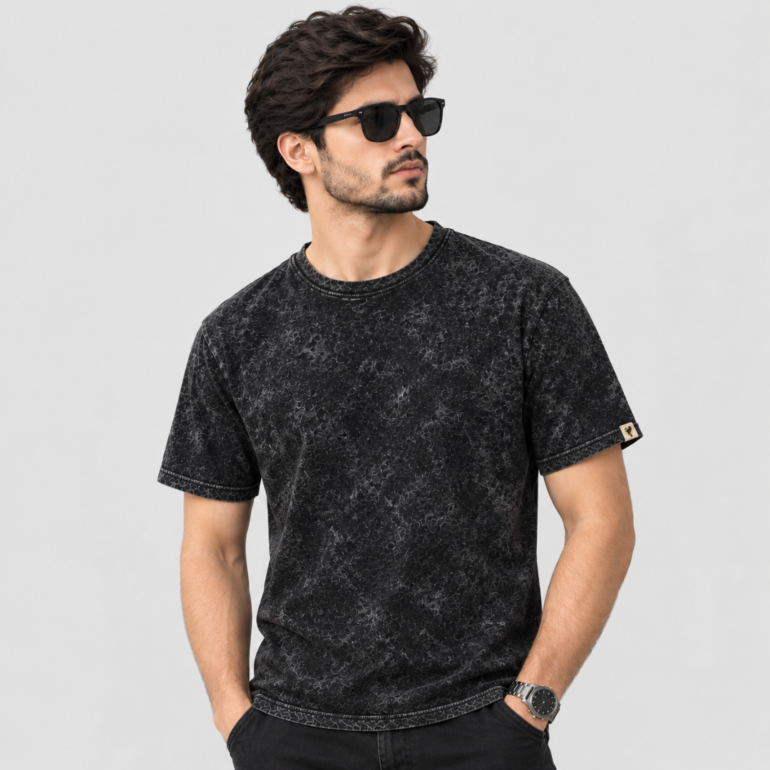 Acid Stone Wash Black Tee