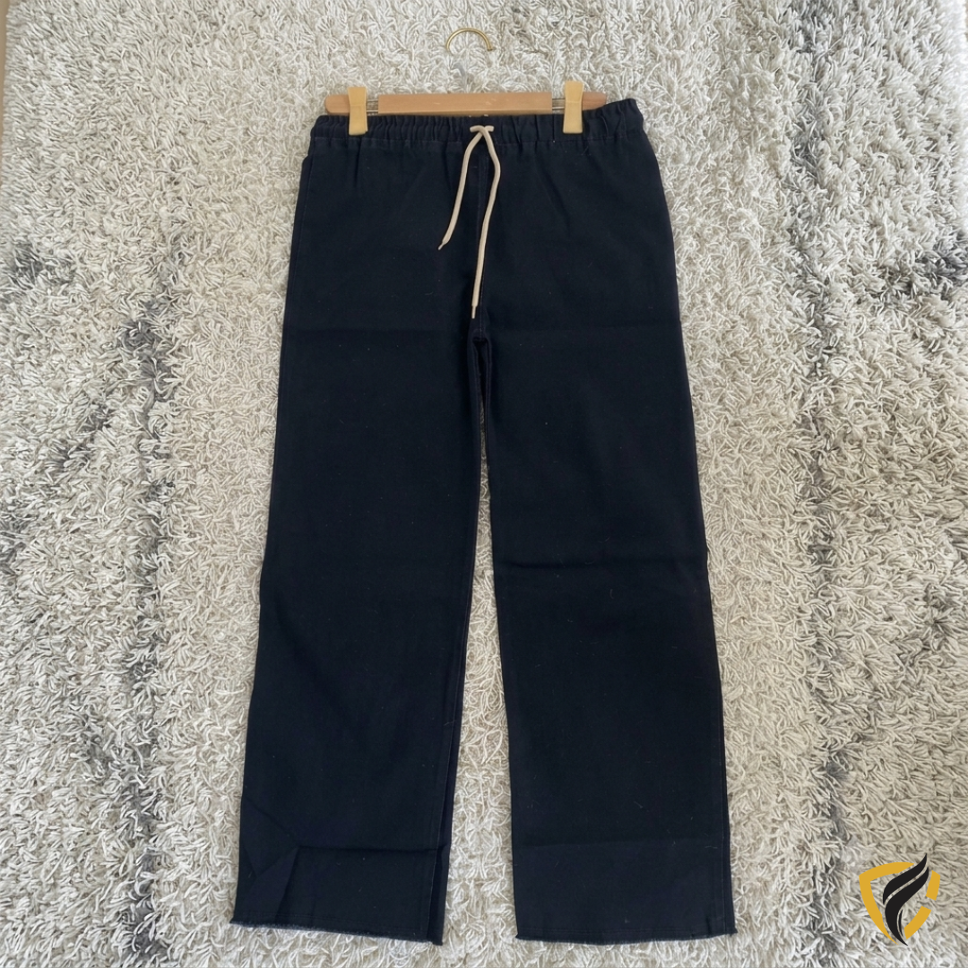 Ladies Denim Baggy Jeans Trouser Black (Fit For S, M, L, XL)