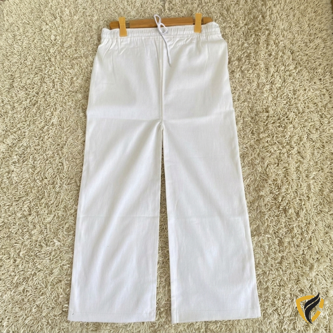 Ladies Denim Baggy Jeans Trouser White (Fit For S, M, L, XL)