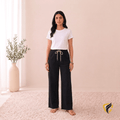 Ladies Denim Baggy Jeans Trouser Black (Fit For S, M, L, XL)