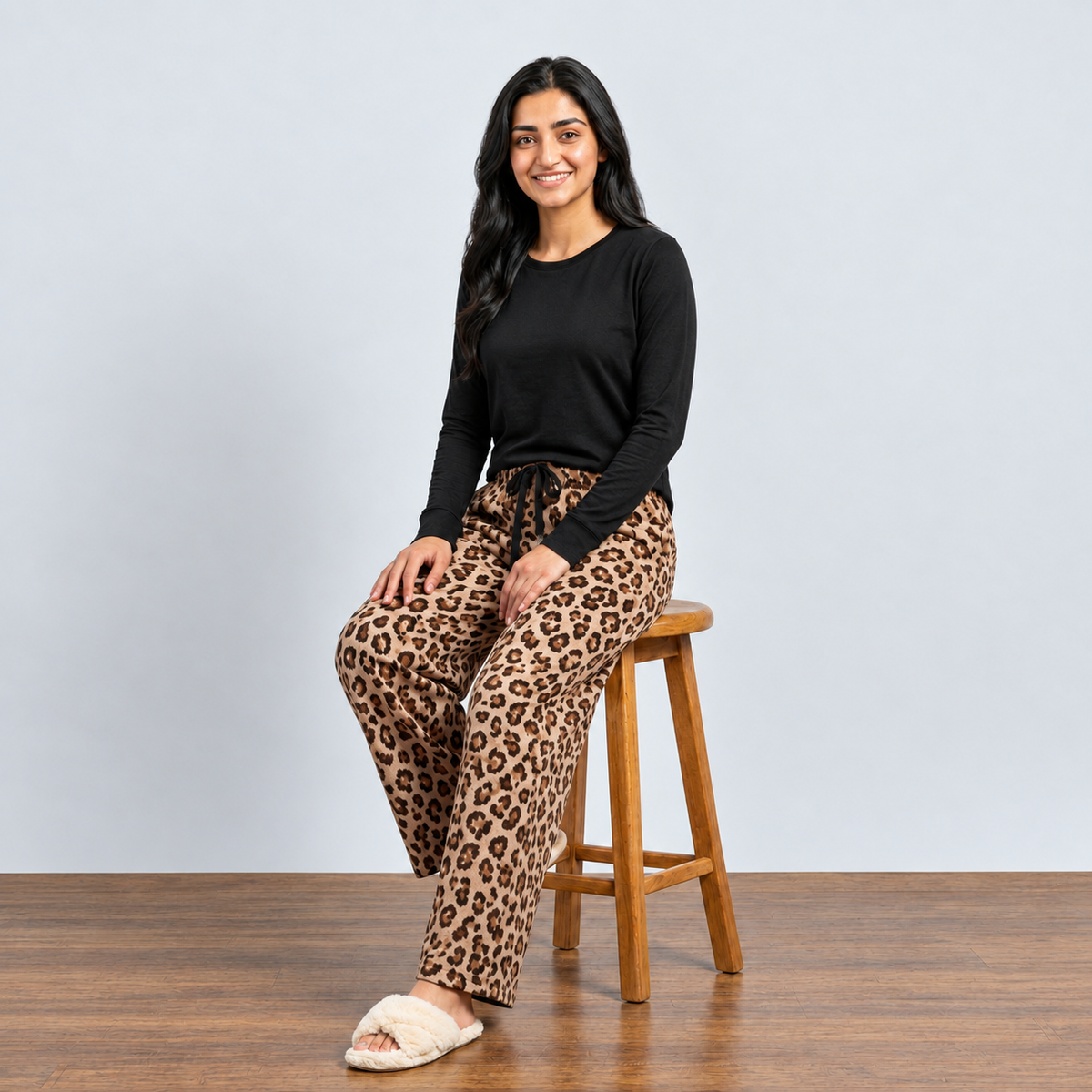 Women's Nightwear Pajam Set Leopard Print