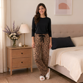 Women's Nightwear Pajam Set Leopard Print
