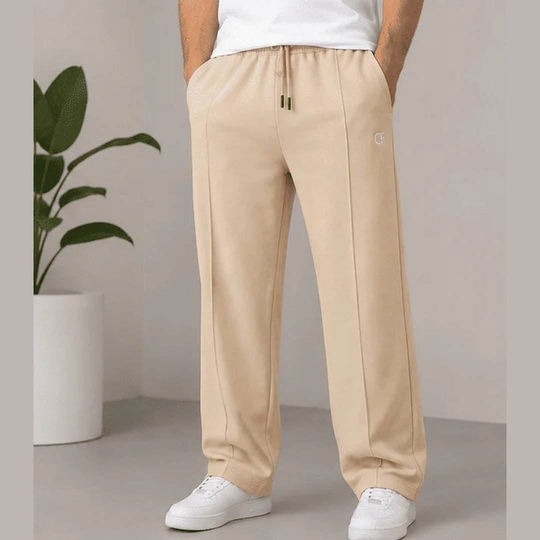 Men’s Cream Baggy Trouser - Effortless Everyday Style