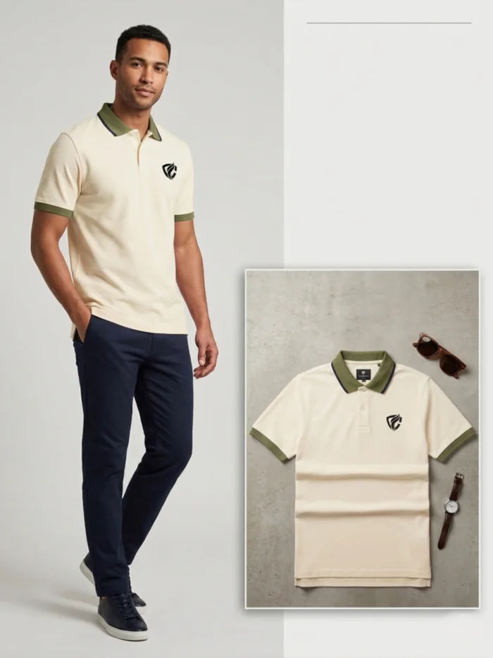 Half White Polo Shirt