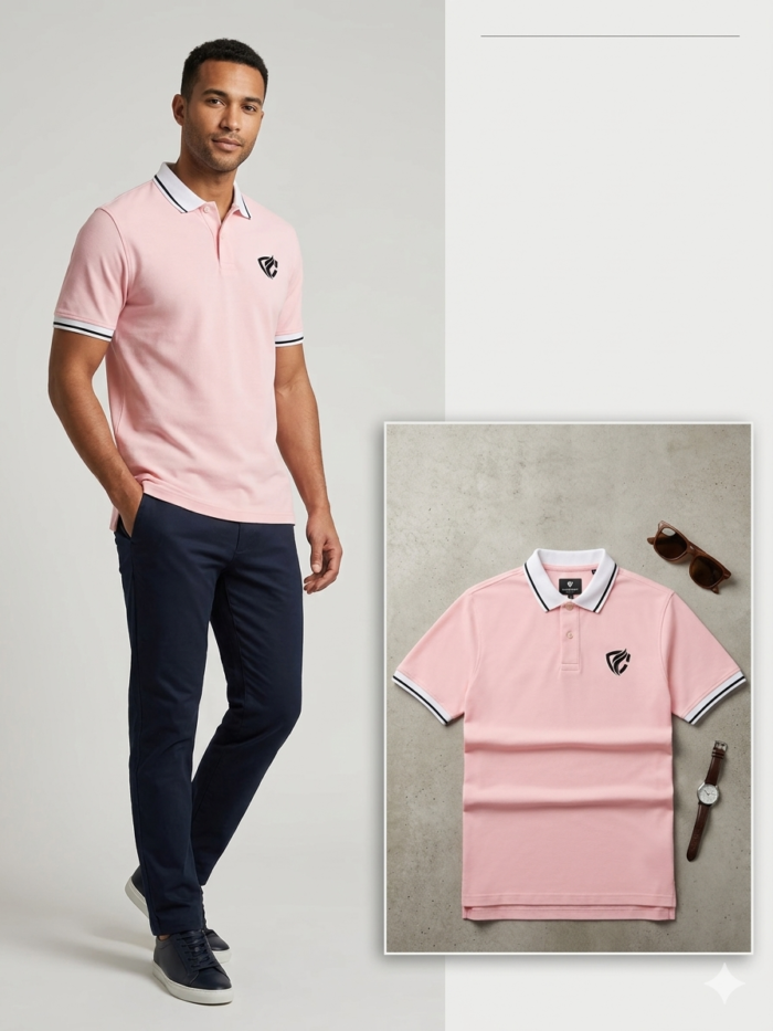 Light Pink Polo Shirt - Summer Collection