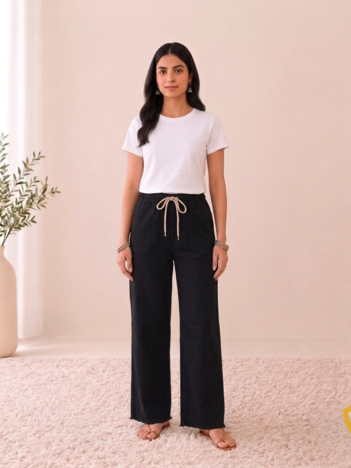 Jet Black Baggy Jeans For Women