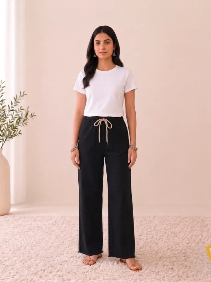 Jet Black Baggy Jeans For Women