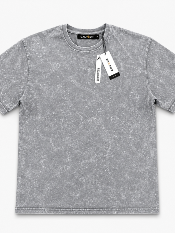 Premium Acid Wash T Shirt Gray