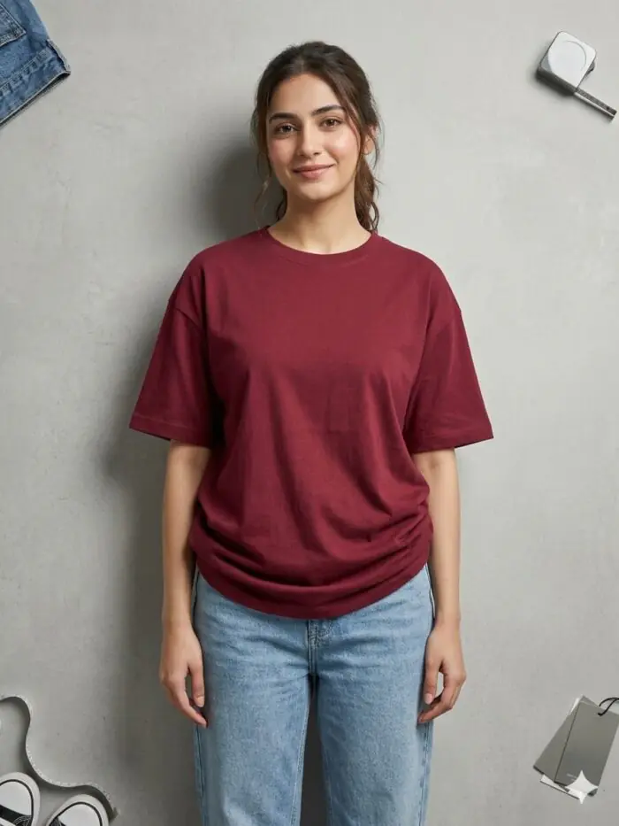 Brown oversized T shirt for Women