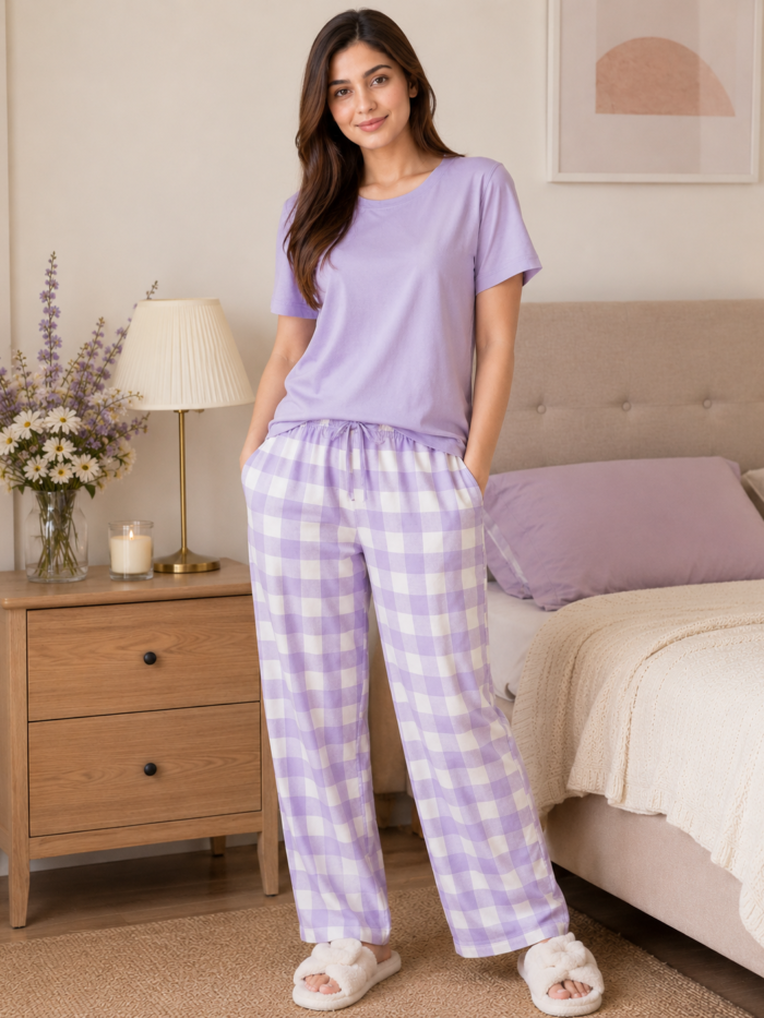 Women's Cotton Nightwear Lavendra Purple