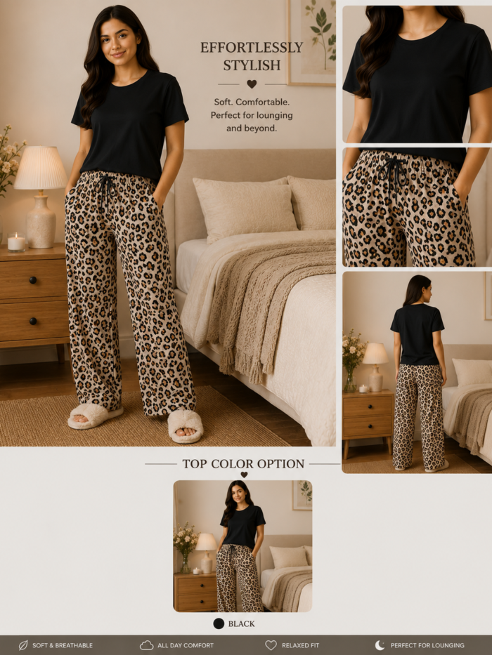 Women's Leopard Print Nightwear Set