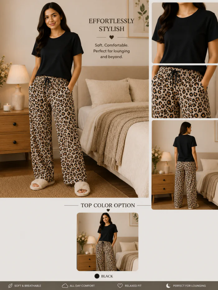 Women's Leopard Print Nightwear Set